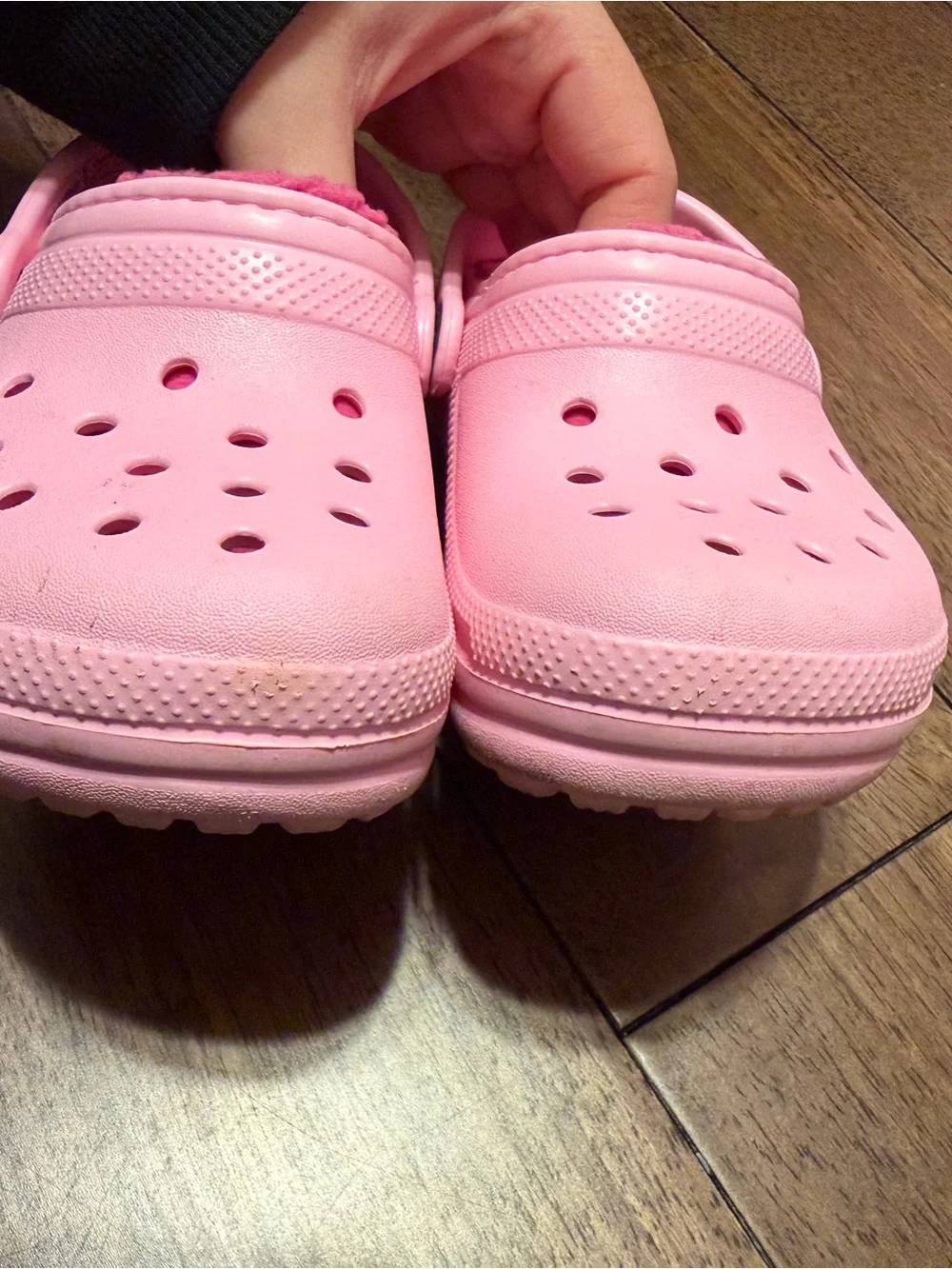 CROCS Kids Pink Fuzzy Lined Clogs